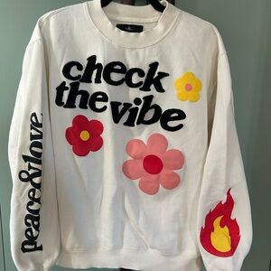 White Sweatshirt with Graphic Design